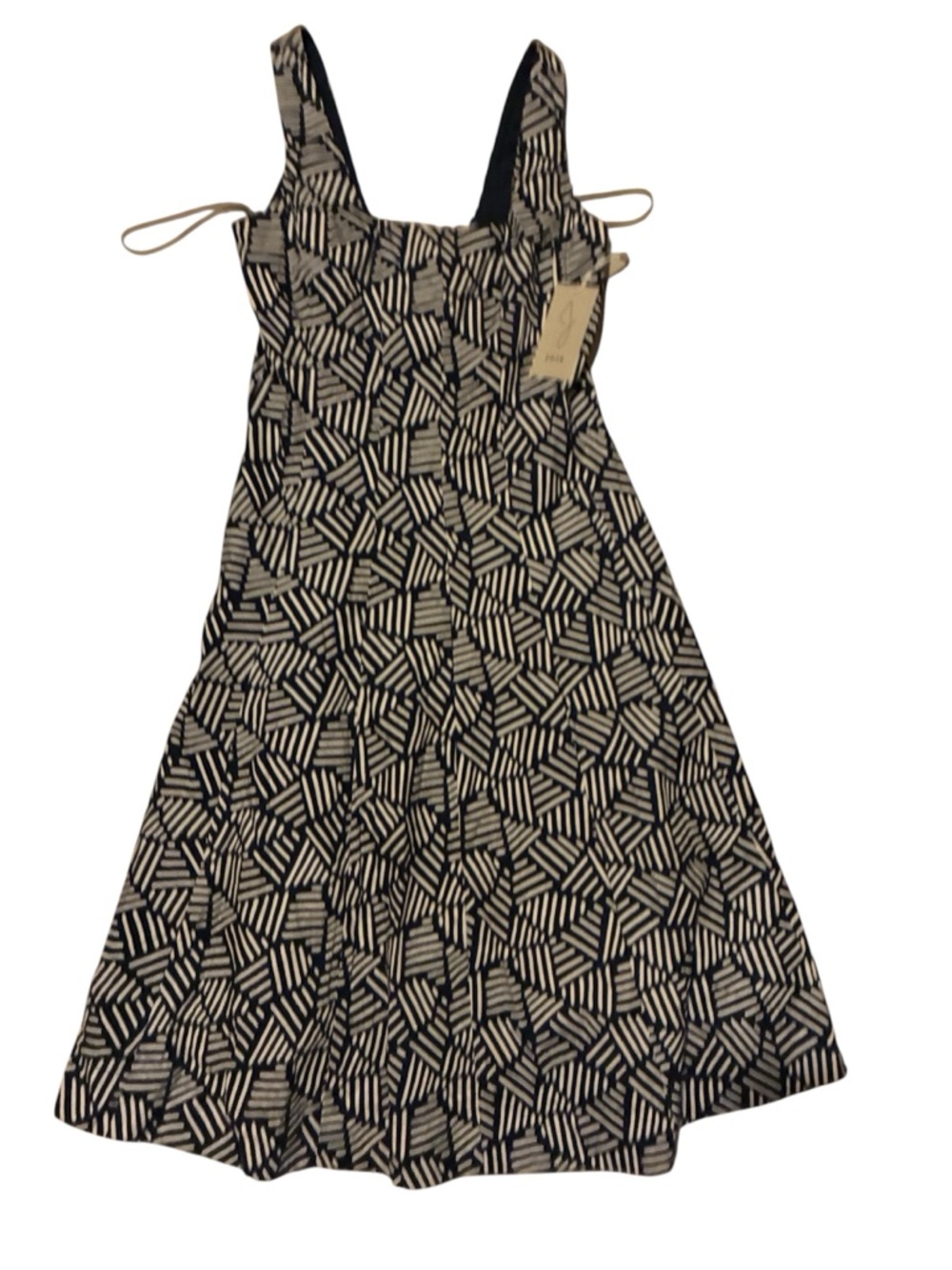 Joie Black and Cream Geometric A-Line Sundress